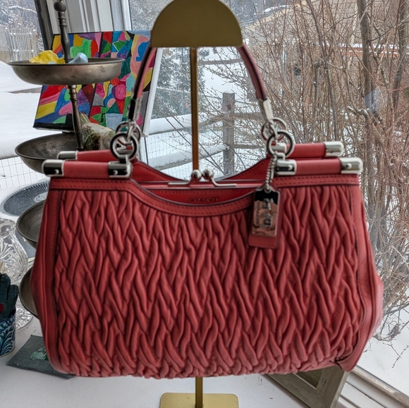 Coach Handbags - Coach NWT Madison Twist Leather Carrie Satchel F27681